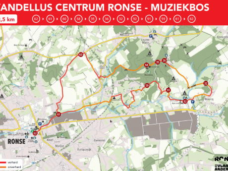 Wandelroute centrum - Muziekbos